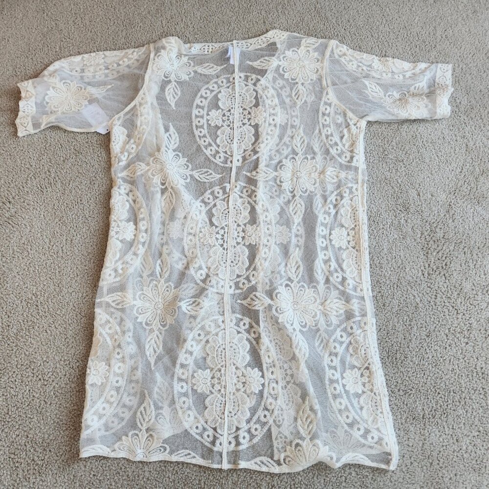 NWT Lace Kimono Coverup Robe Boho - Picture 5 of 5